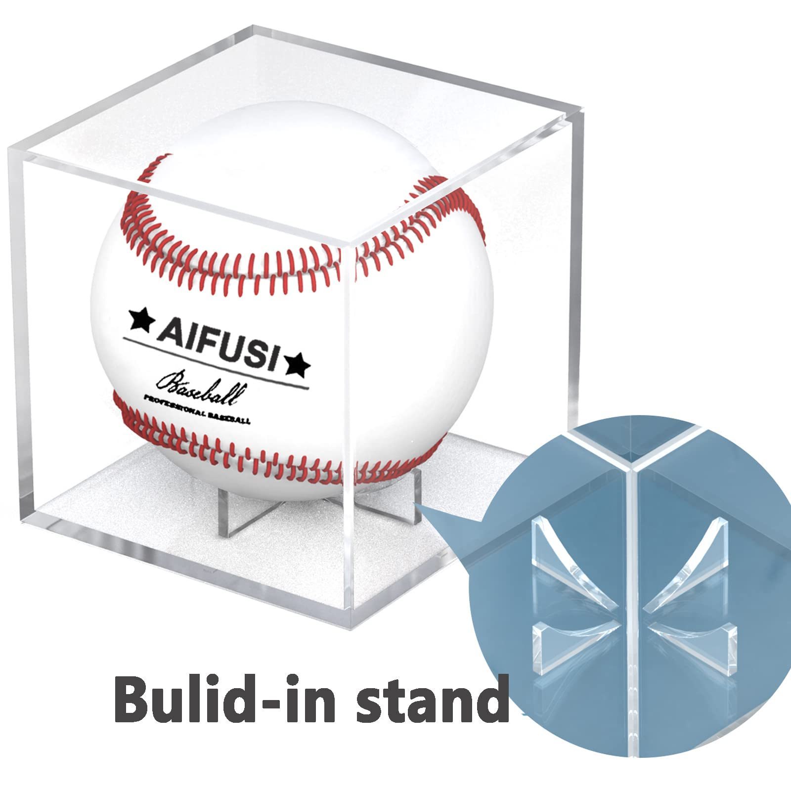 UV Protected Acrylic Baseball Case Box Clear Sports Official Baseball Box Storage Stackable Memorabilia Baseball Display Case