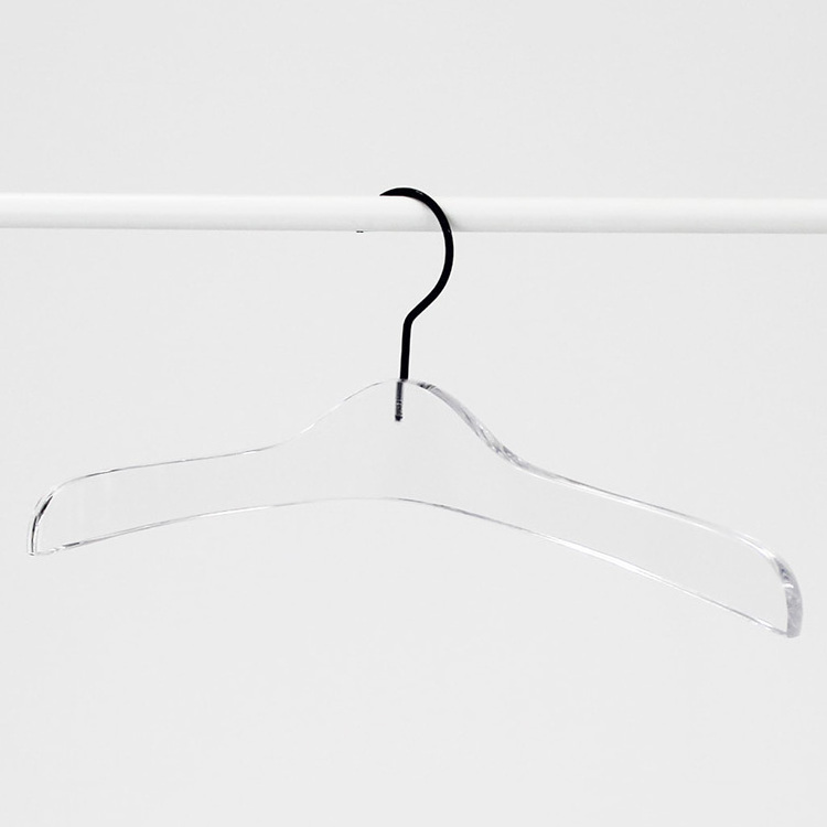 Transparent Lucite Perspex Coat Display Hanger 15.25 inch Acrylic Hanger Plastic Laundry Hangers Racks