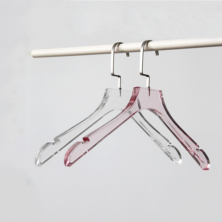 Transparent Lucite Perspex Coat Display Hanger 15.25 inch Acrylic Hanger Plastic Laundry Hangers Racks