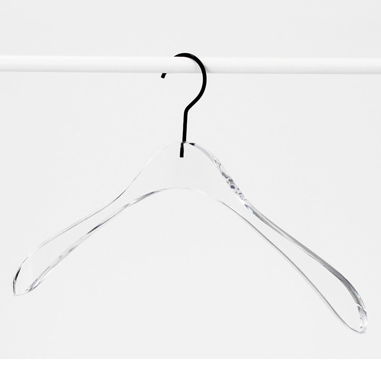 Transparent Lucite Perspex Coat Display Hanger 15.25 inch Acrylic Hanger Plastic Laundry Hangers Racks