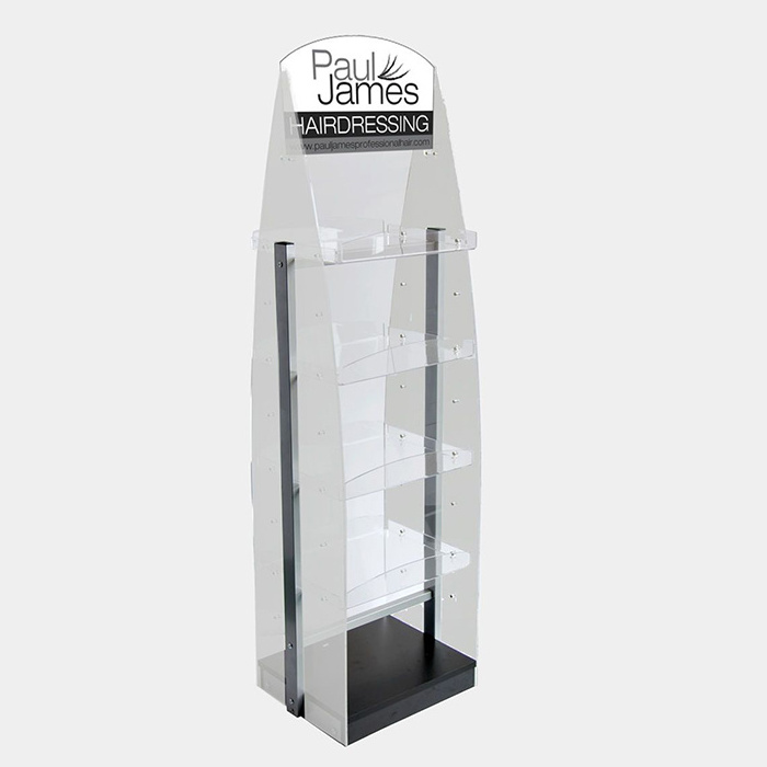 Transparent Lucite Handbag Shoes Display Stand Custom Acrylic Ladder Display Shelving