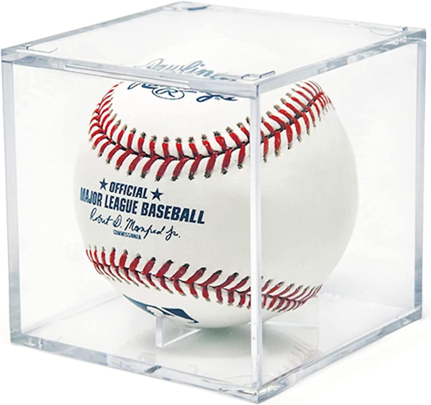 UV Protected Acrylic Baseball Case Box Clear Sports Official Baseball Box Storage Stackable Memorabilia Baseball Display Case