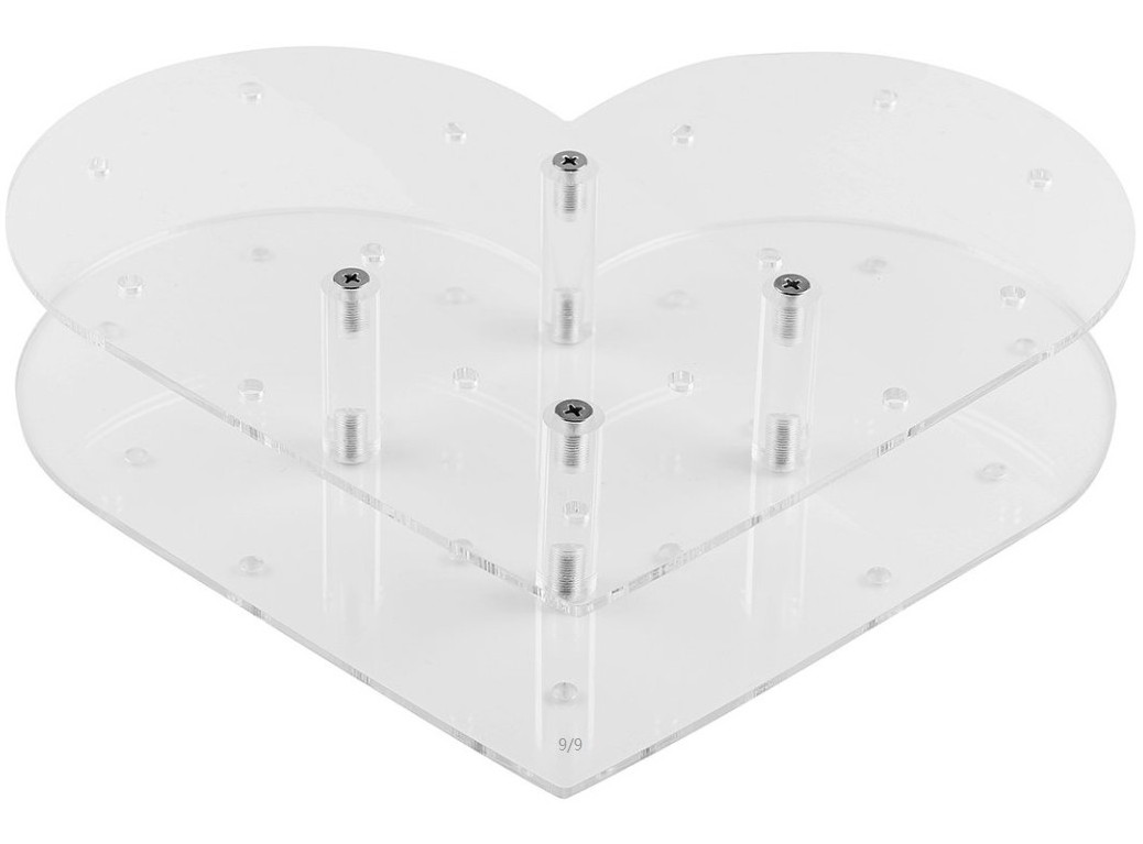 15 Hole Heart Shape Acrylic Lollipop Holder Clear Lucite Cookie Chocolate Cake Pop Stand Holder For Weddings Birthday Party