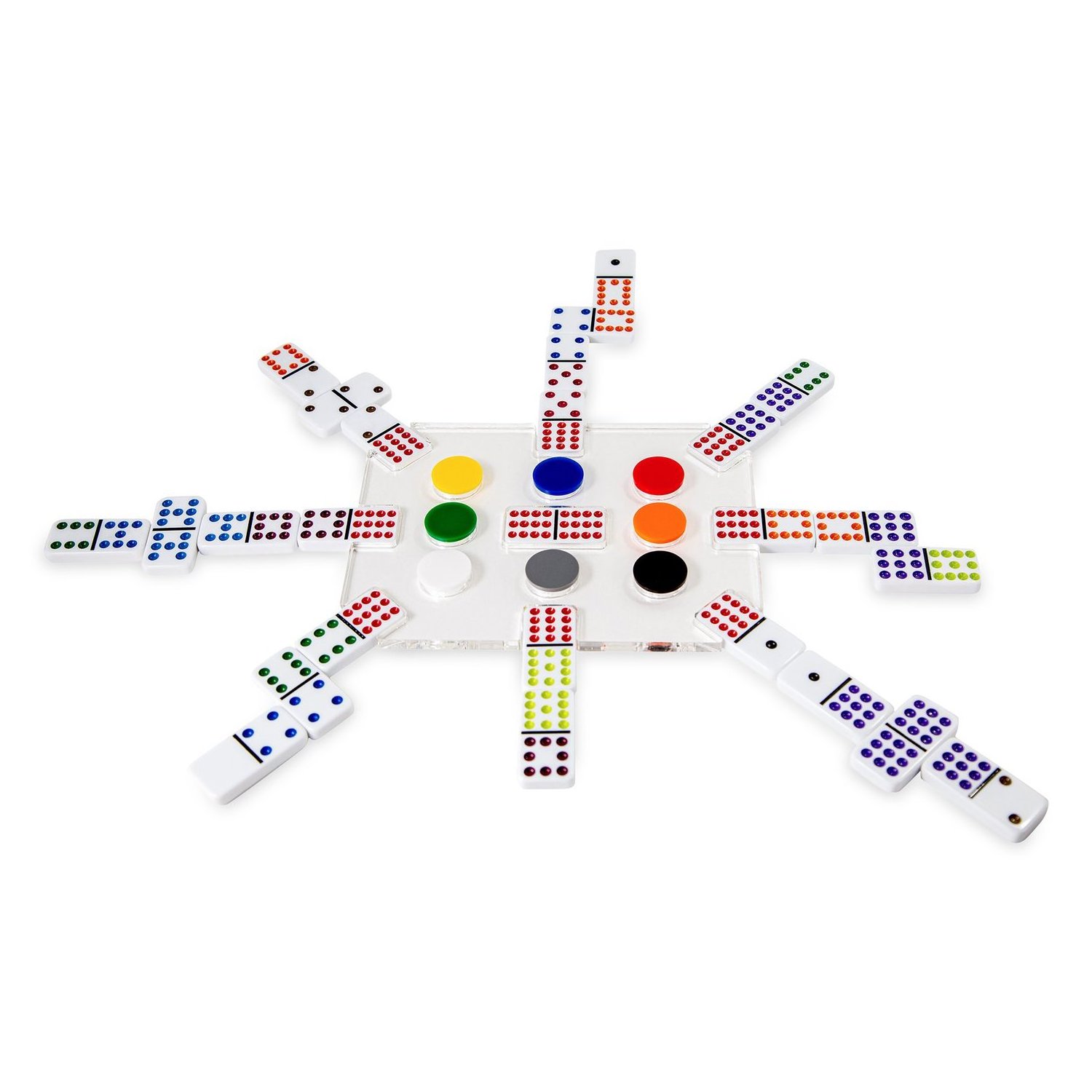 Mexican Train Dominoes Double Twelve Color Dot Domino Games Playing Cards Tools for Game Play Family Chickie Dominoes