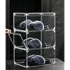 Acrylic Organizer Shoes Boxes Storage Containers Clear Stackable with Lids Thickened Large Shoe Display Cases Clear with Door