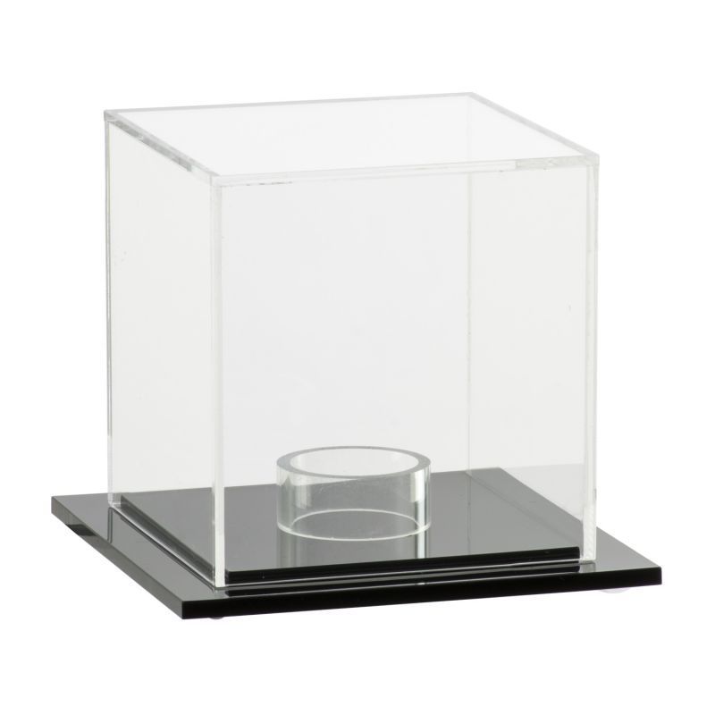 Black Base Acrylic Baseball Display Case UV Protection Plexiglass Single Baseball Box With Clear Perspex Ring