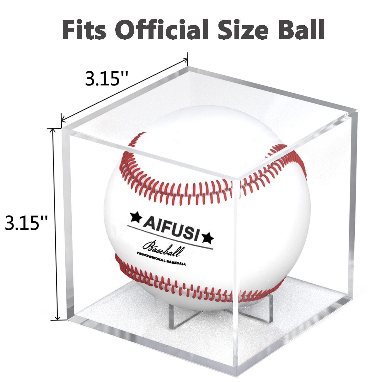 UV Protected Acrylic Baseball Case Box Clear Sports Official Baseball Box Storage Stackable Memorabilia Baseball Display Case