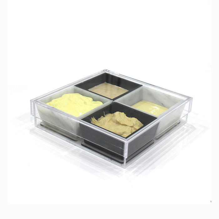 5 Slots Clear Plexiglass Dessert Display Tray Countertop Branded Acrylic Macaron Tray