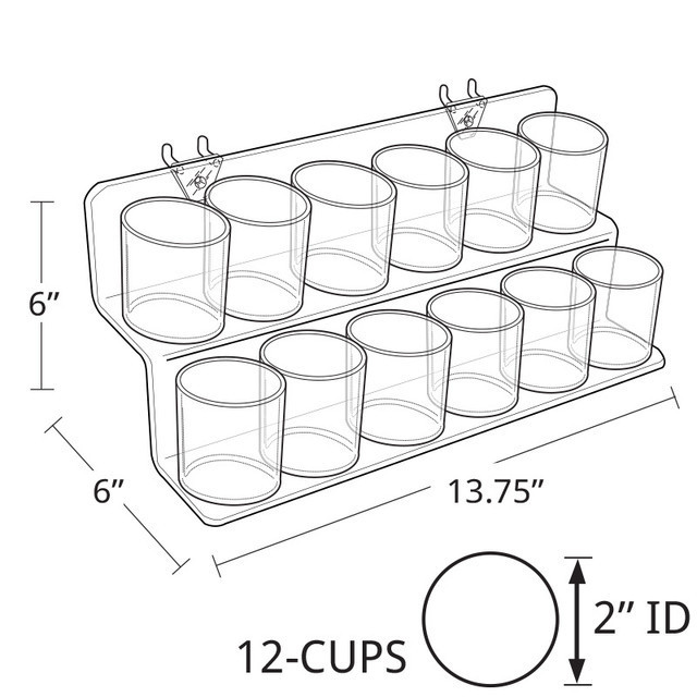 Wall Mount Plastic Cylinder Bins Two Tier Cosmetic Cosmetic Brushes Pen Organizer Cup Holder Display For Pegboard Or Slatwall