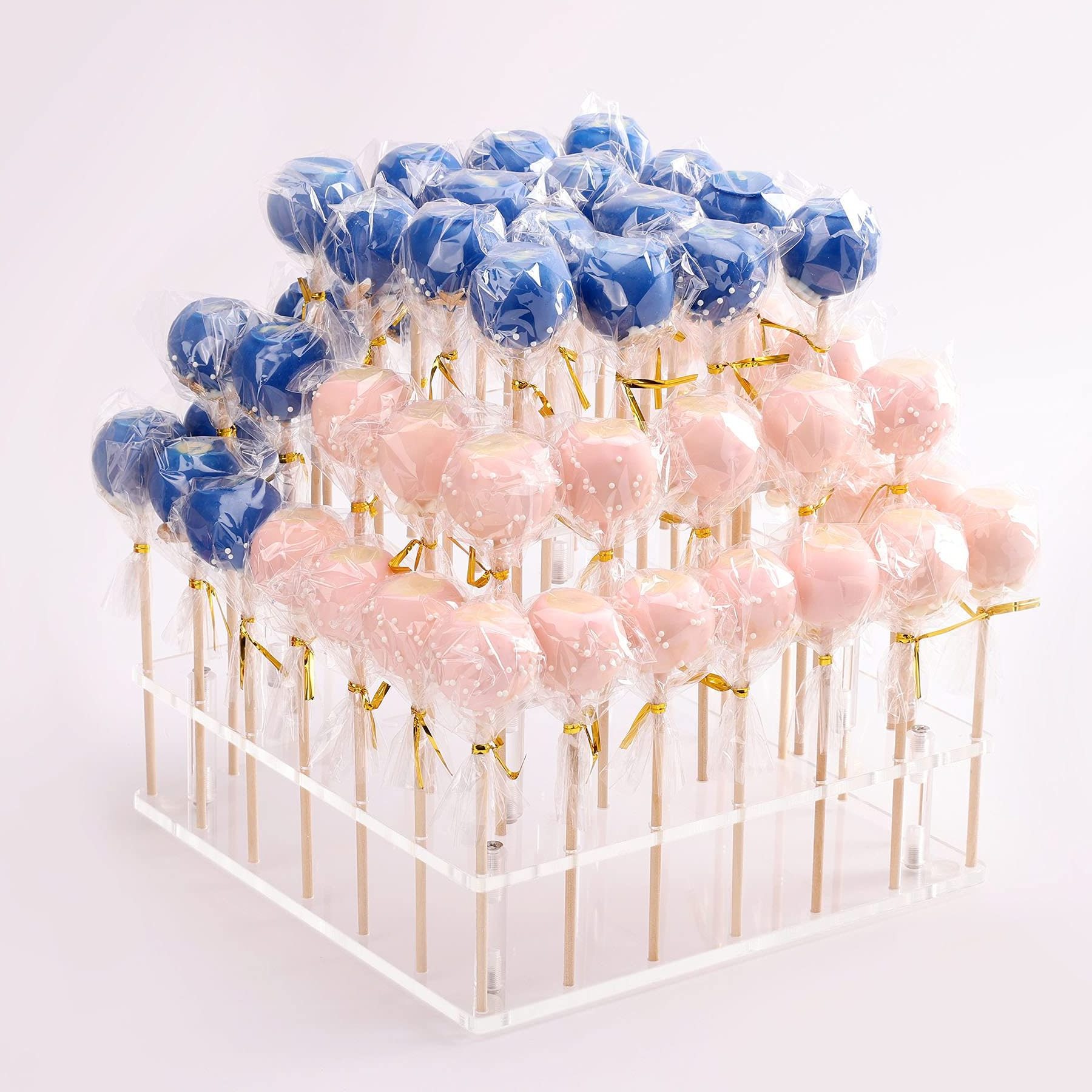 3 Tier Food Grade Acrylic Lollipop Display Stand Weddings Baby Showers Birthday Party 56 Holes Cake Pop Cupcake Dessert Holder