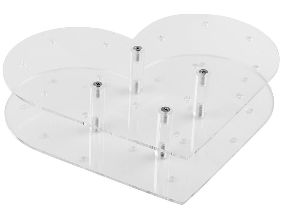 15 Hole Heart Shape Acrylic Lollipop Holder Clear Lucite Cookie Chocolate Cake Pop Stand Holder For Weddings Birthday Party