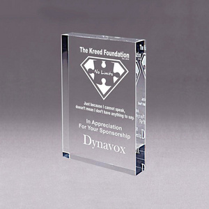 Highly Polish Acrylic Block Custom Lucite Trophy with Laser Marking Winner Details