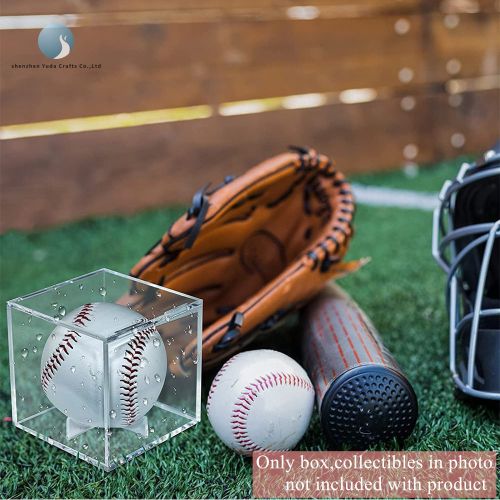 UV Protected Acrylic Baseball Case Box Clear Sports Official Baseball Box Storage Stackable Memorabilia Baseball Display Case