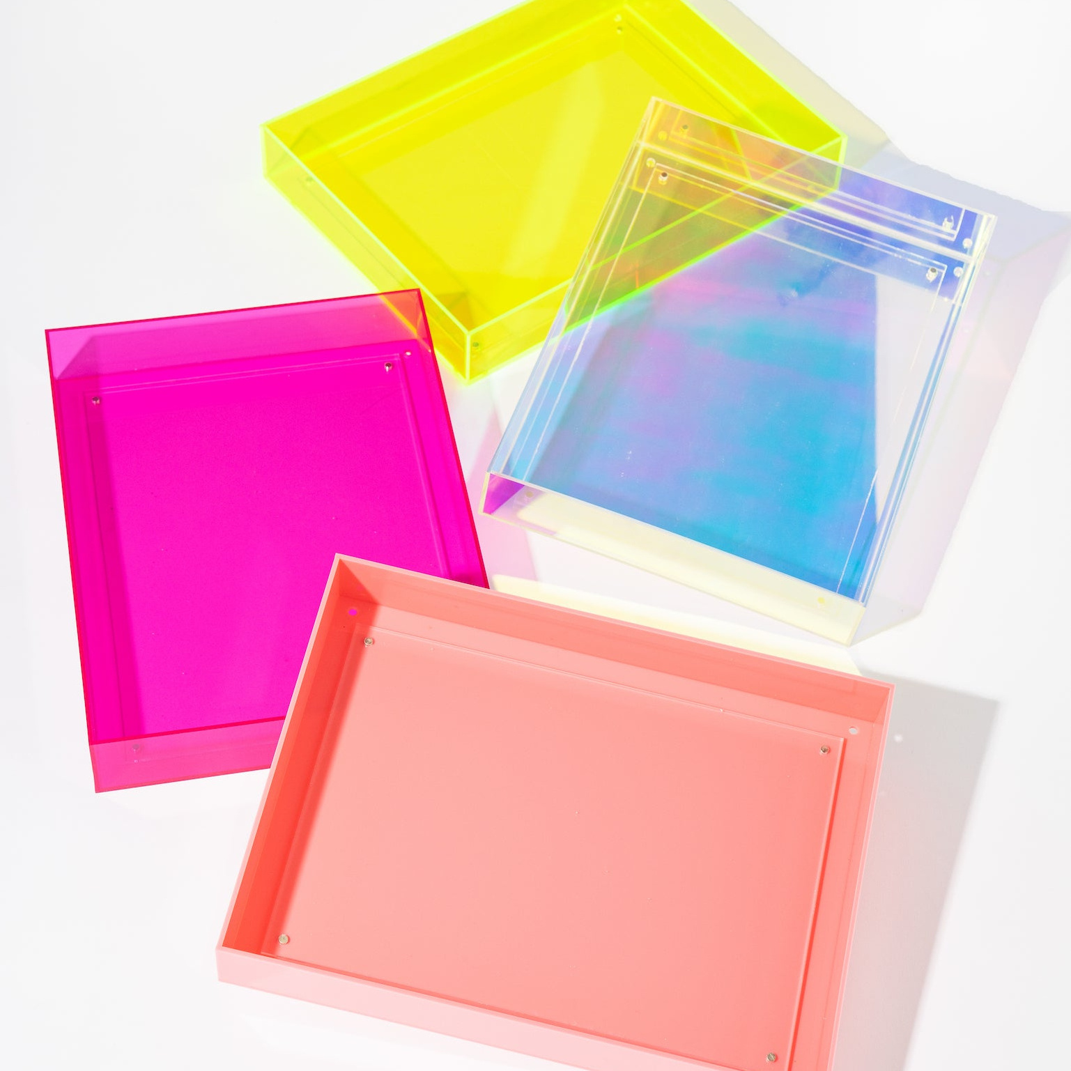 Neon Rainbow Acrylic Shadow Box Wall Mounted Frame Color Side Shadowbox Picture Display UV-protected Frame