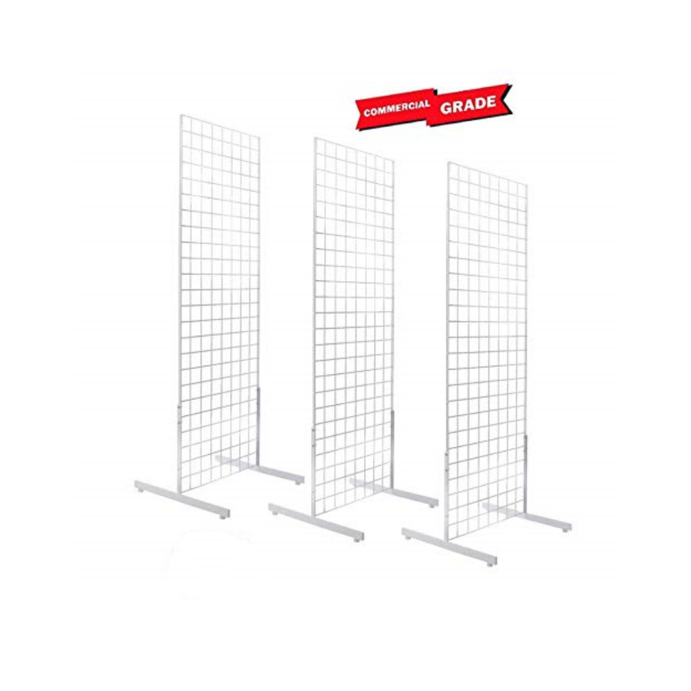 T-Base Grid Display Units 2' X 6' Gridwall Panel Tower Floorstanding Retail Merchandise Show Rack