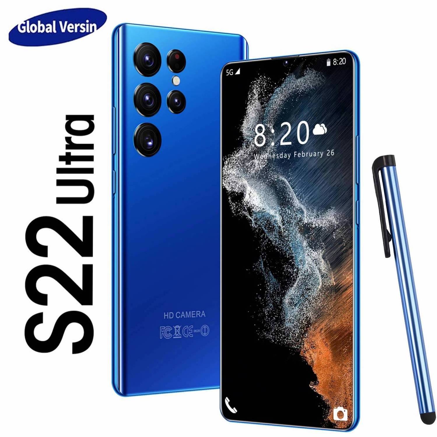 Original S22 Ultra Smartphones 16+512GB Android Dual SIM New Mobile Phones Celulares 24+48MP Beauty Camera Gaming Cellphone