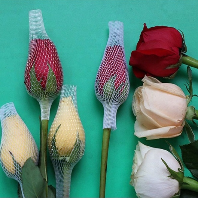 Rose  bud protective plastic sleeve net