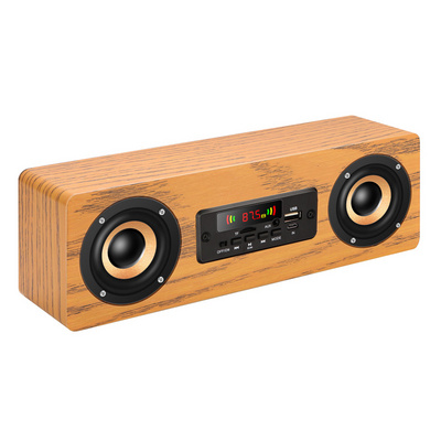 Wooden subwoofer portable wireless speaker stereo sound home theatre music player heavy bass FM radio speaker