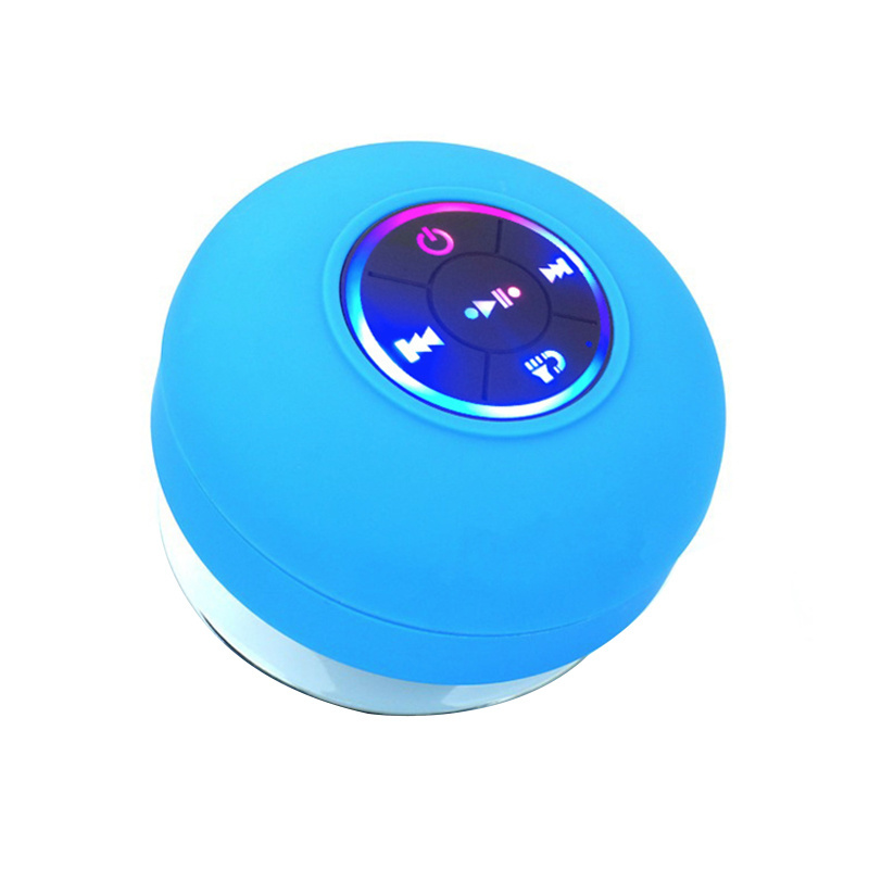 Hot sale promotion portable cheap shower waterproof sucker wireless speaker LED flashing light wireless music speaker