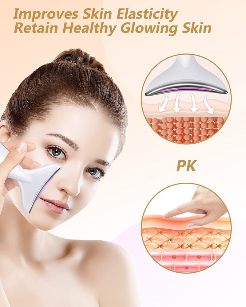 LED Light, EMS Microcurrent, Heat & Massage Neck & Face Sculptor facial beauty wand