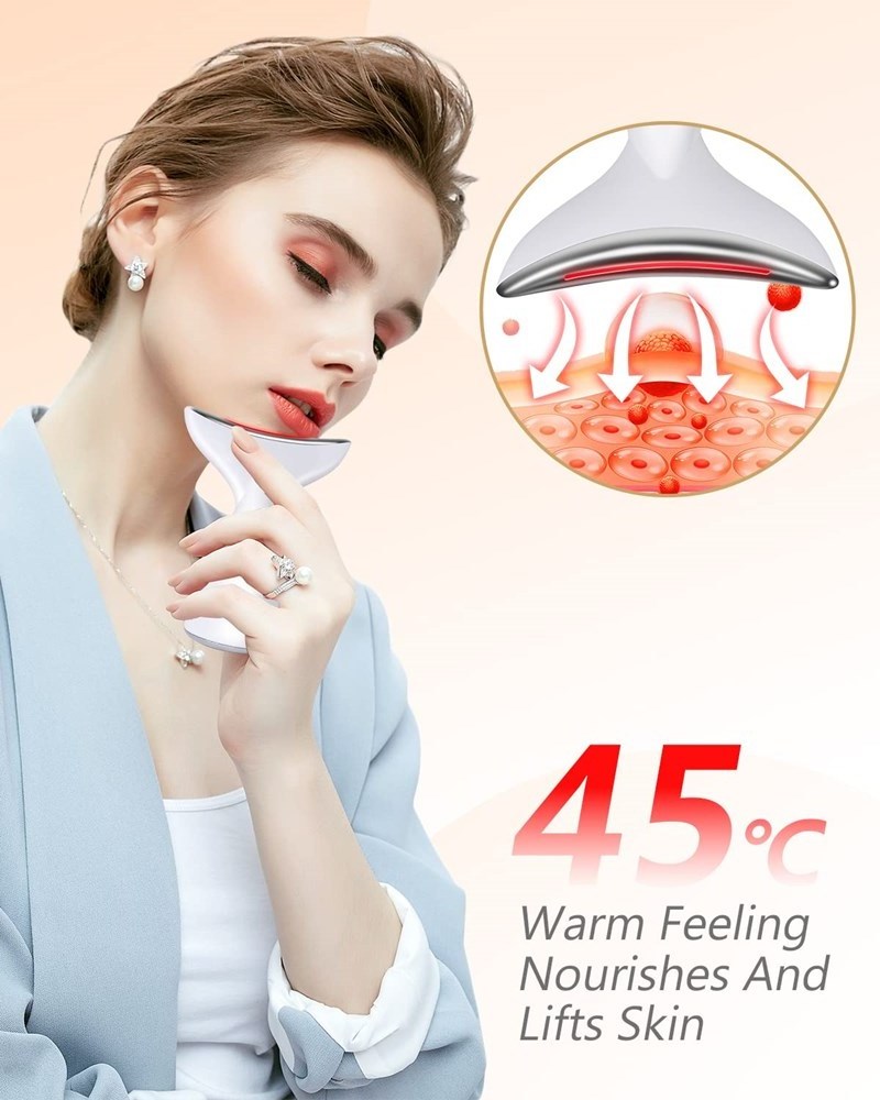 LED Light, EMS Microcurrent, Heat & Massage Neck & Face Sculptor facial beauty wand