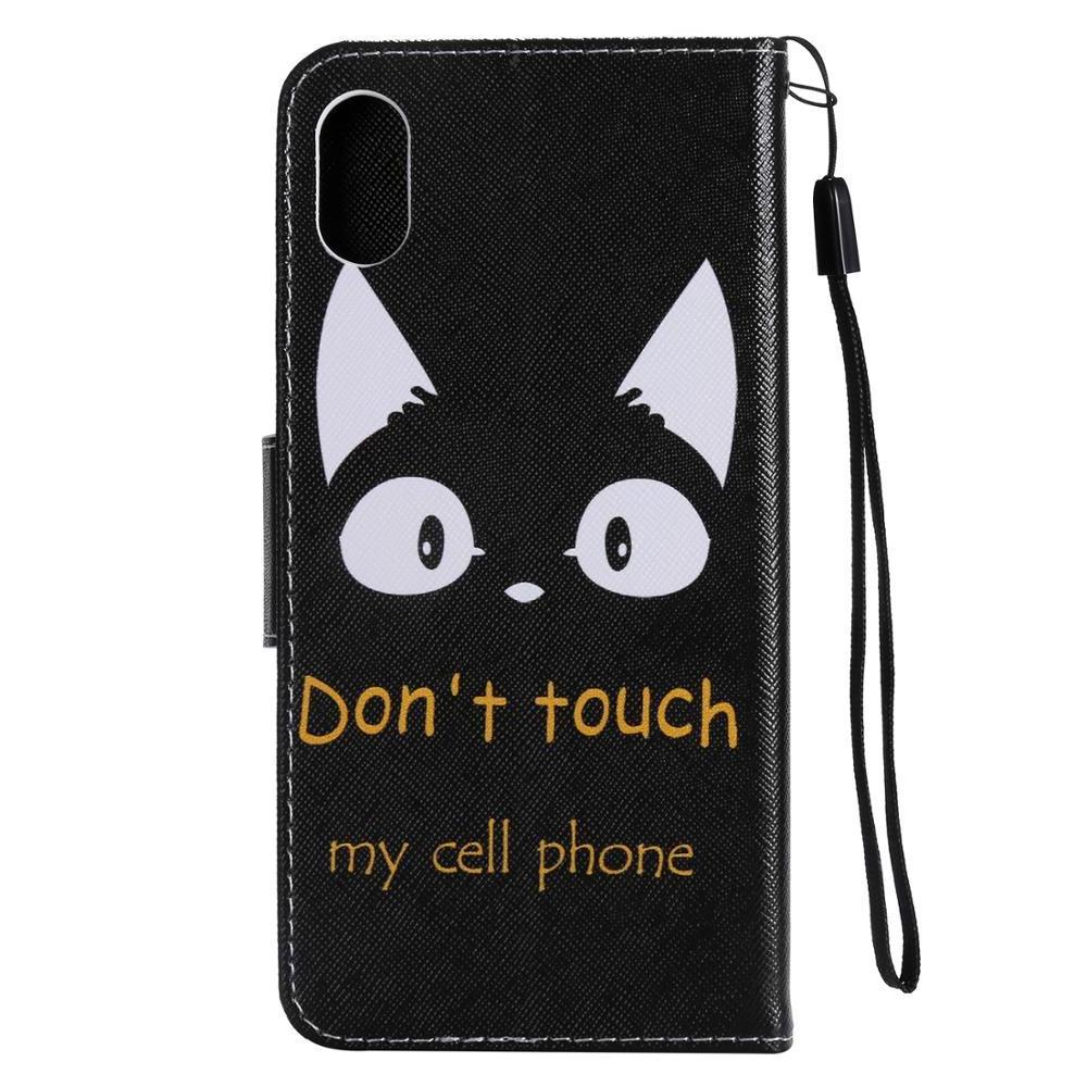 Don't touch cat Wallet leather case Phone cases For sony Z6 XZ Z5 XZ1Z3 XZ2 xz3 XA3 XZ4 Premium Compact Coque Back Cover A6507