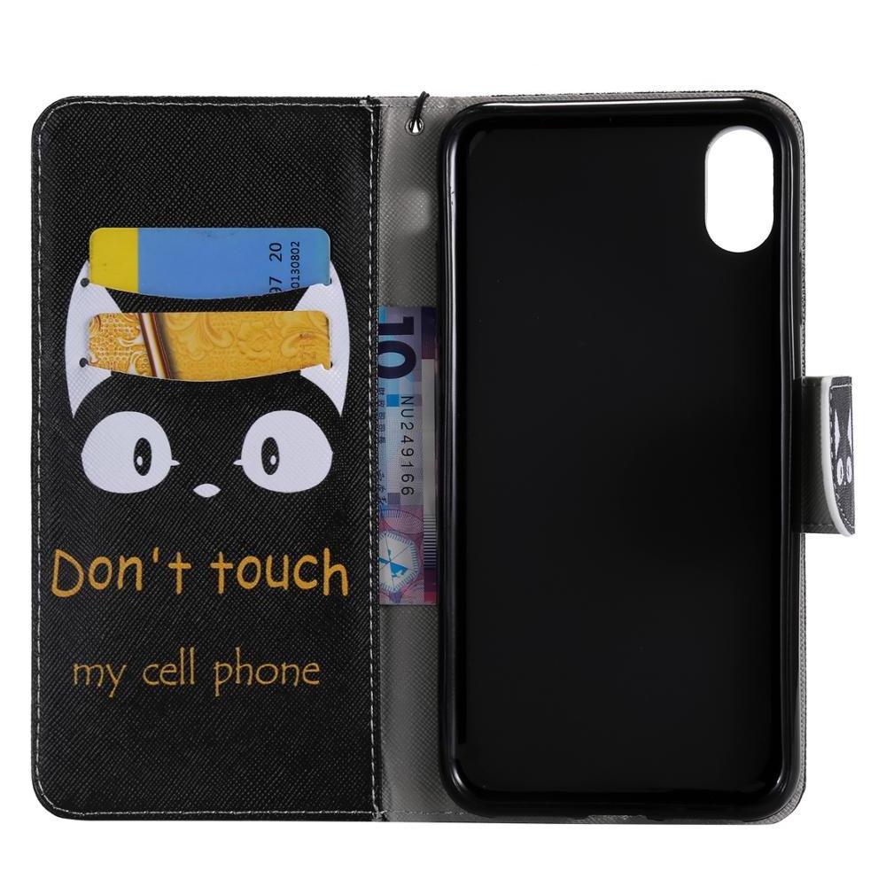 Don't touch cat Wallet leather case Phone cases For sony Z6 XZ Z5 XZ1Z3 XZ2 xz3 XA3 XZ4 Premium Compact Coque Back Cover A6507