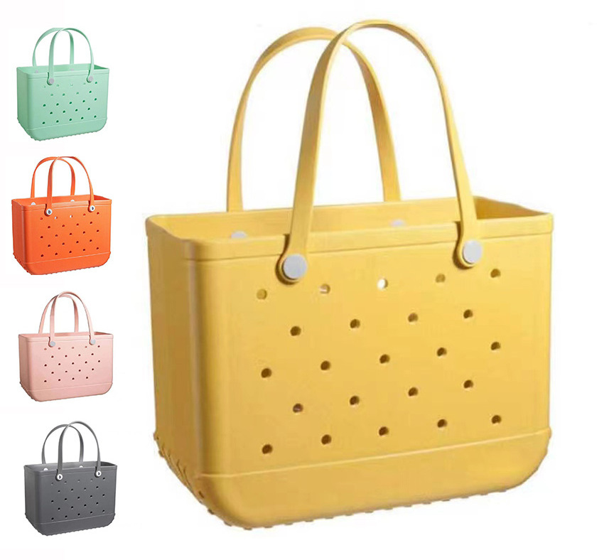 Summer Waterproof Silicone Eva Women Tote Beach Bogg Bag Fashion Bag Products Daily Wholesale Custom Design Logo Big Size YZ T/T