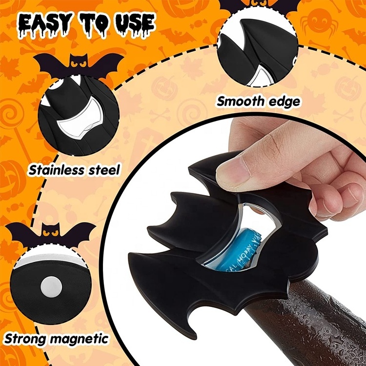 Creative Bar Accessories rubber coated stainless steel adorable spooky bat shape bottle opener