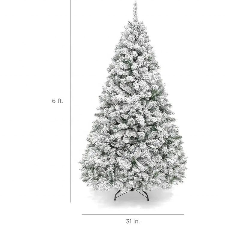 New product ideas 2023 6ft artificial pvc snow christmas trees with umbrella base for chitstmas decor