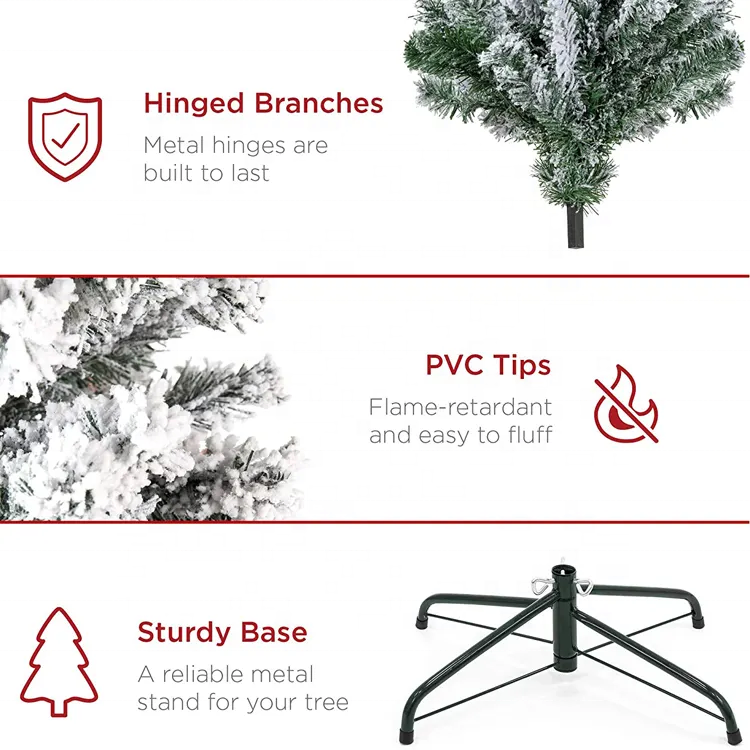 New product ideas 2023 best outdoor modern premium big snow artificial christmas tree with umbrella base for christmas decor