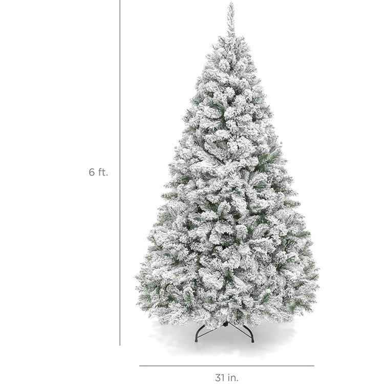 2022 2023 Wholesale 6ft Pine Snow Snow Flocked Christmas Tree