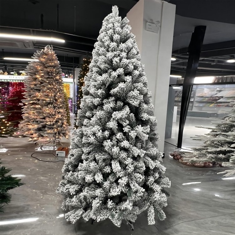 Wholesale 6ft 7ft 8ft 9ft 10ft 12ft Snow Christmas Trees PE PVC Big Artificial Green Christmas Tree