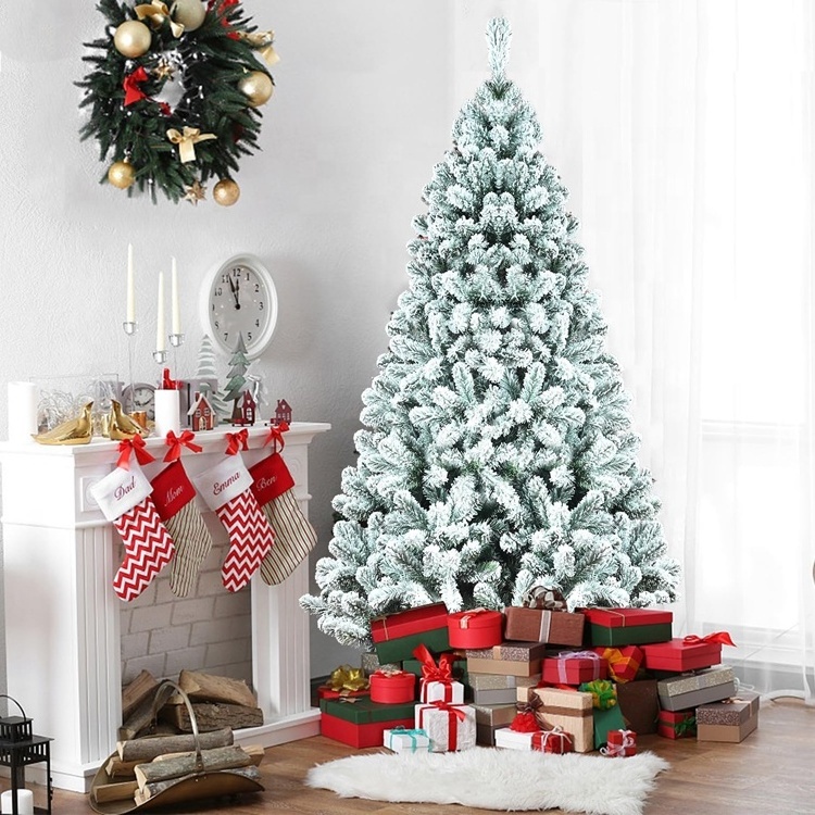 Wholesale 6ft 7ft 8ft 9ft 10ft 12ft Snow Christmas Trees PE PVC Big Artificial Green Christmas Tree