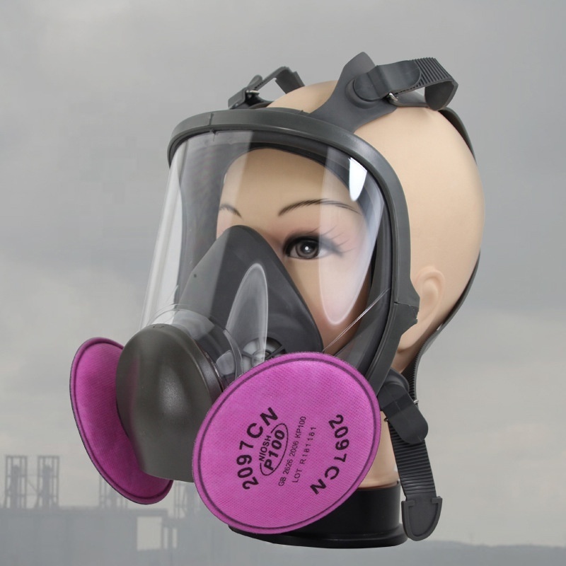 Reusable full face smoking chemical respirator gas mask