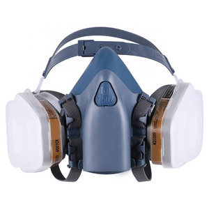 factory half face gas mask chemical respirator with double filters