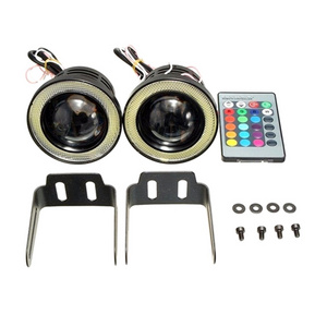 30W RGB Fog Light Angel Eyes COB DC12V Waterproof Daytime Running Lights 2.5" 3" 3.5"