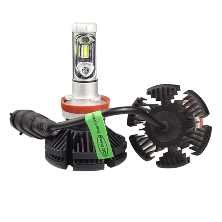 X3 Led Headlight H4 6000LM 50W ZES Chip 6500K White Bulbs with Color Film 3000K Yellow 8000K Ice Blue