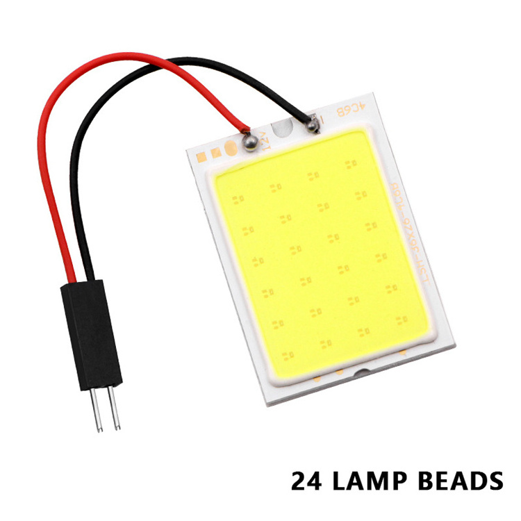 24SMD COB Panel LED Light Auto Ceiling Light DC 12V Reading Dome Lamp White