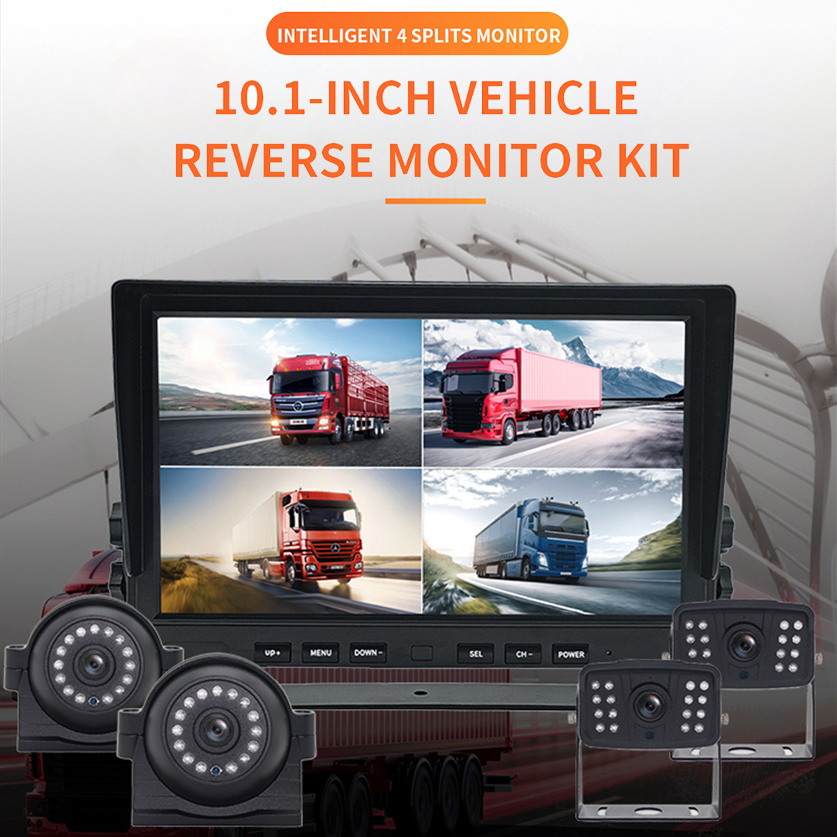 10.1 Inch Quad  7 inch Screen 12V Rear View Bus Heavy Duty 24V Forklift RV Truck Vehicle AHD TFT 1080P 7 Inch HD LCD Car Monitor