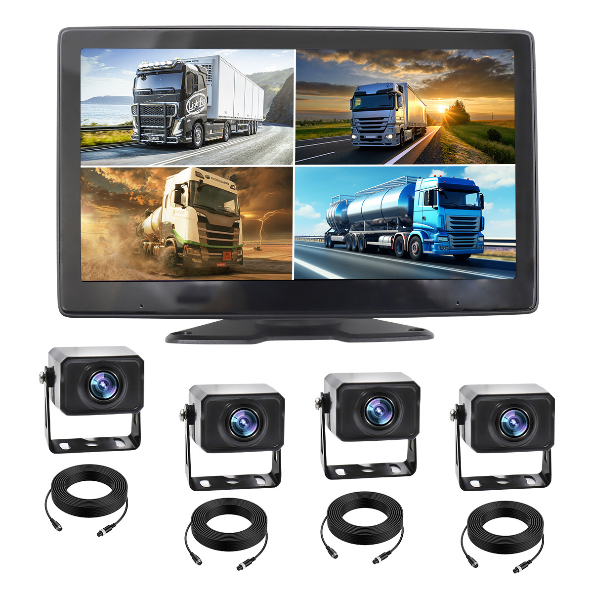 Monitor For Truck Rv Bus 10 Inch Bus Monitoring 4 Way Camera System Monitoring  BSD Blind Area Camera For BUS TRUCK