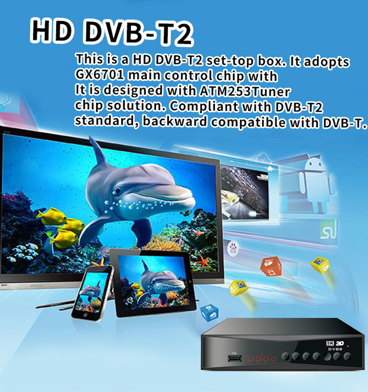 Russia  h.264 HD digital receiver 1080p  tv tuner dvb-t2 set top box