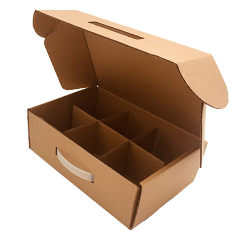 Custom printed bottle shipping cartons corrugated cardboard packing mailer box insert divider