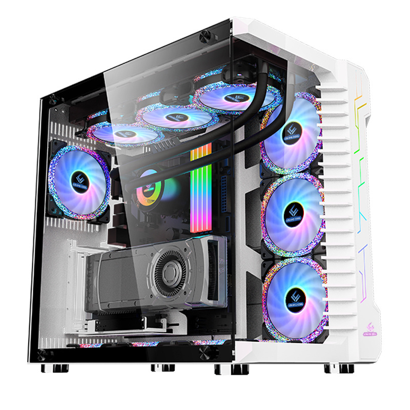 High Quality ATX/M-ATX Computer Gaming Case Gamer Cabinet CPU GPU Server Chassis For Desktop PC Tempered Glass Mid Tower