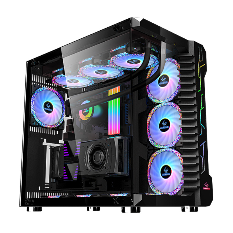 High Quality ATX/M-ATX Computer Gaming Case Gamer Cabinet CPU GPU Server Chassis For Desktop PC Tempered Glass Mid Tower