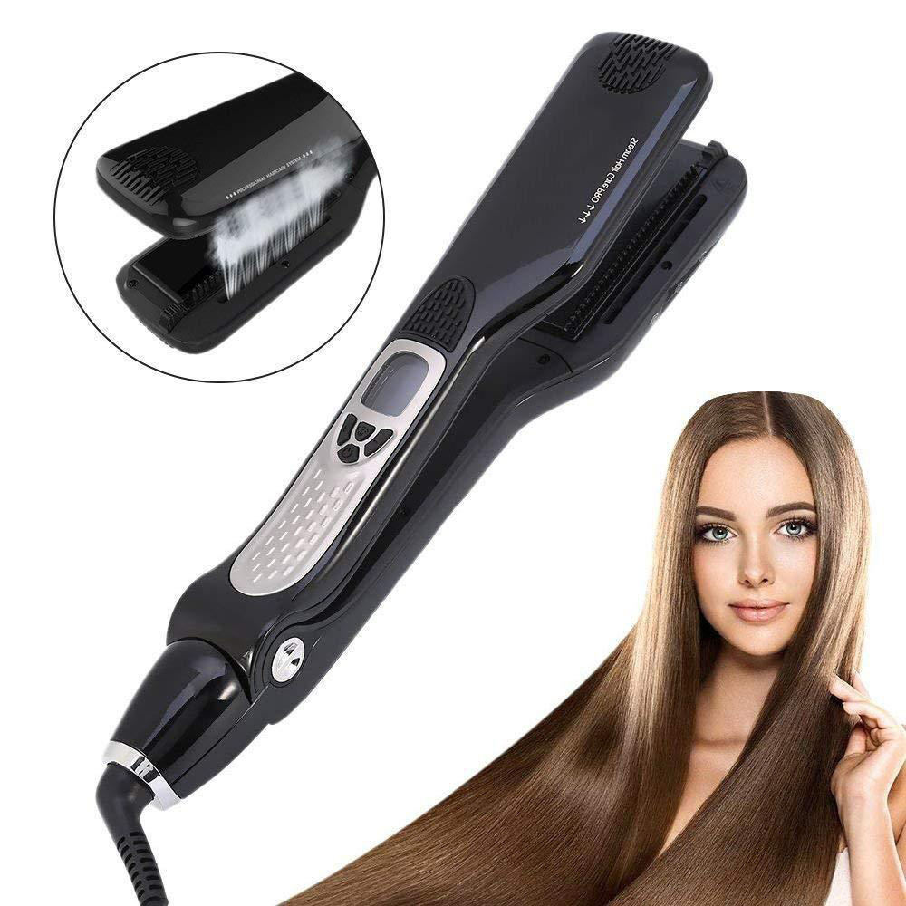 Professional Best Pro Steampod Steam Vapor hair Straightener 480f Flat Iron with logo salon Tourmaline LED Hair Straightener