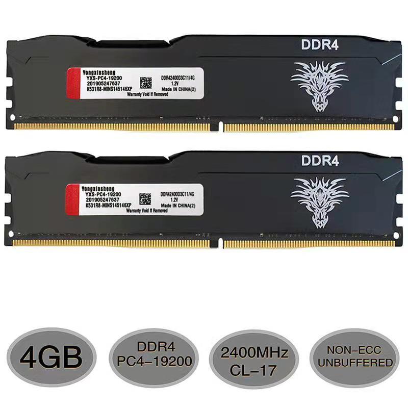 DDR3 DDR4 RAM 4GB 8GB 1333 1600 2133 2400 2666 3200 MHz Desktop Memory Non-ECC Unbuffered DIMM cooling vest black