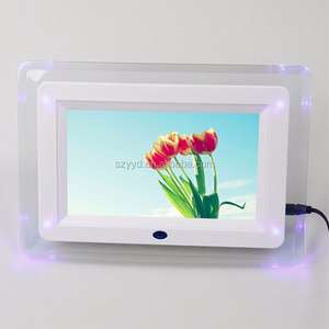 ready to ship CE FCC RoHS Certificate  led light acrylic porta retrato foto frame digital photo frame YYD DPF-7004L