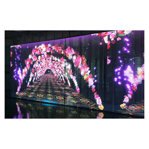 P3.91-7.82 Indoor full-color LED curtain display stage background LED mesh transparent video wall screen