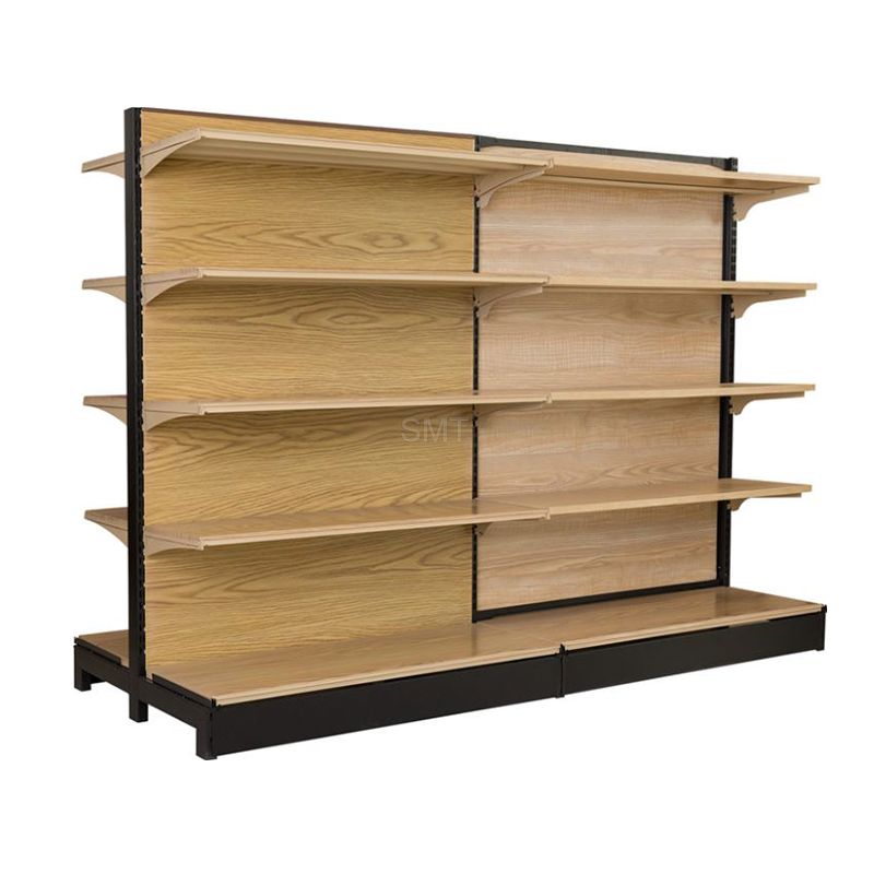 Steel Wood Combined Supermarket Shelf Store Display Shelving Retail Gondola Rack